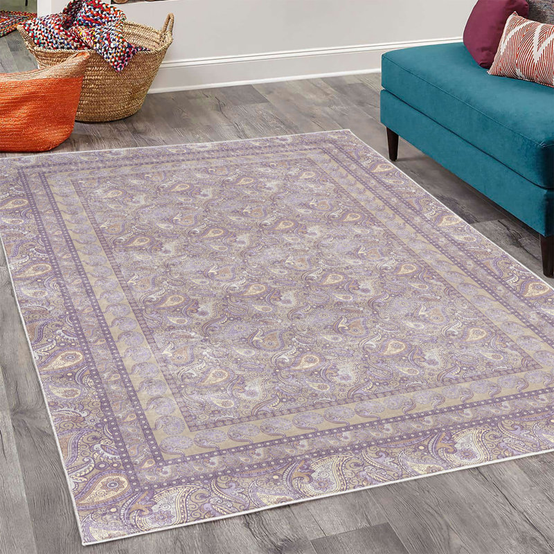 Tapis motif cachemire Ambesonne, Rectangle 4 pi x 5 pi 5 po