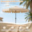 Parasol de table solaire 10 pi avec 112 lumières DEL qui changent de couleur, beige-1832569834
