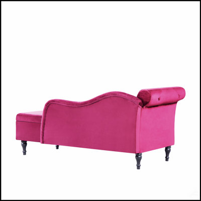 Luxurious Velvet Chaise Lounge With Storage, Button Tufting, And Solid Wood Legs, Perfect For Modern Homes