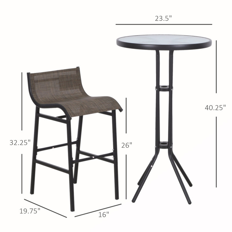 Outstanding Outdoor Bistro Set for Relaxing and Gathering, Durable and Stylish, Brown