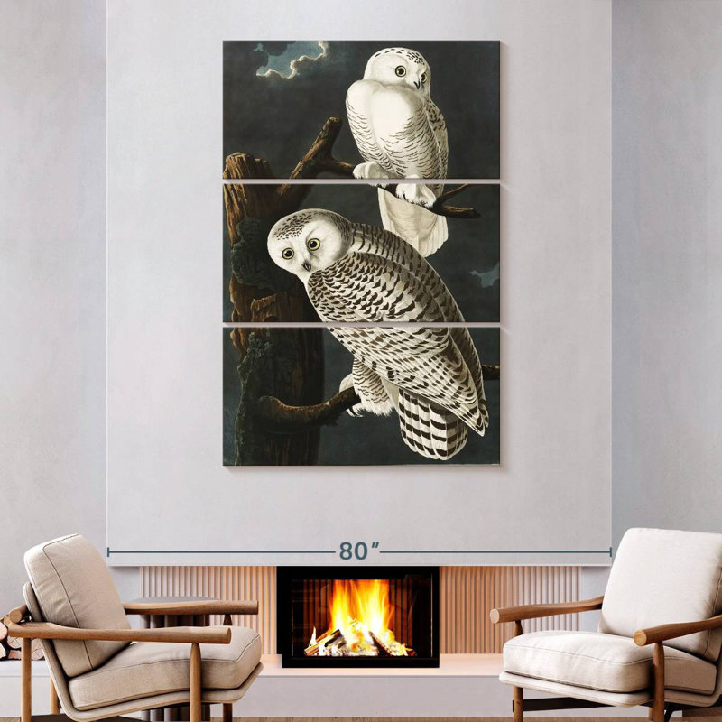 Brampt Snowy Owls, 74" H x 48" W