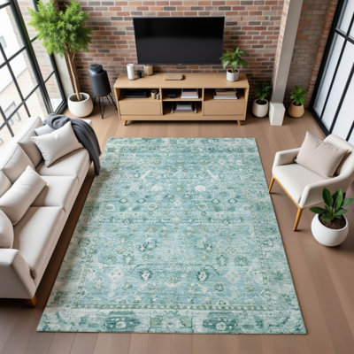 Premium Machine Washable Maag AMF1772 Global Rug