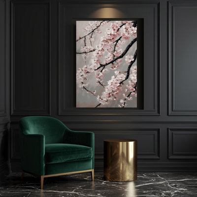 "Watercolor Botanical 85", art mural sur toile grise