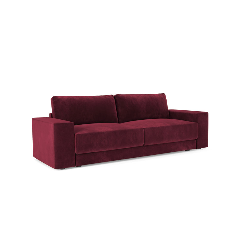 Donatella 4 Seater Velvet Sofa Bed, Red