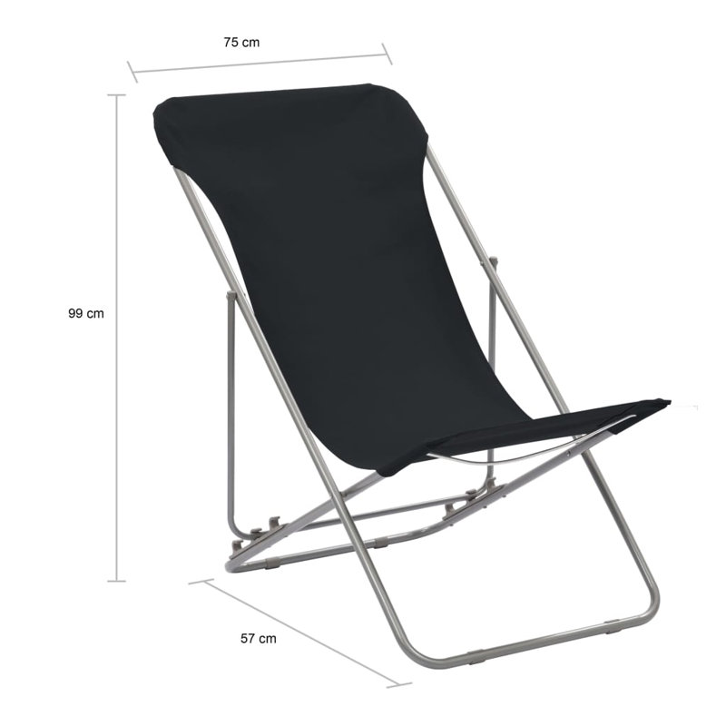 Vale Folding Beach Chair, Black