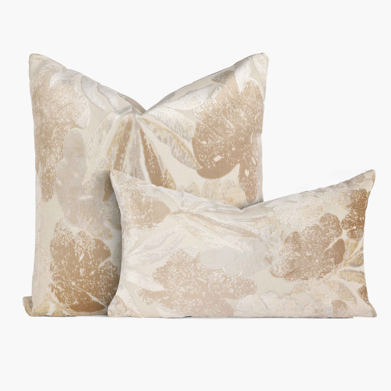 Ensemble de housse de coussin et insert 2 pièces, Beige / brun