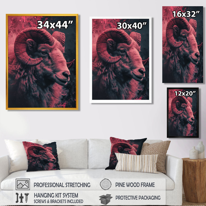 Rose, noir, astrologie, force stellaire, Bélier - astronomie, bélier, art mural, H 12 po x l 20 po, Cadre simple noir