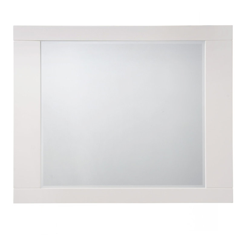 Miroir élégant et fonctionnel à finition brillante blanche pour la décoration intérieure