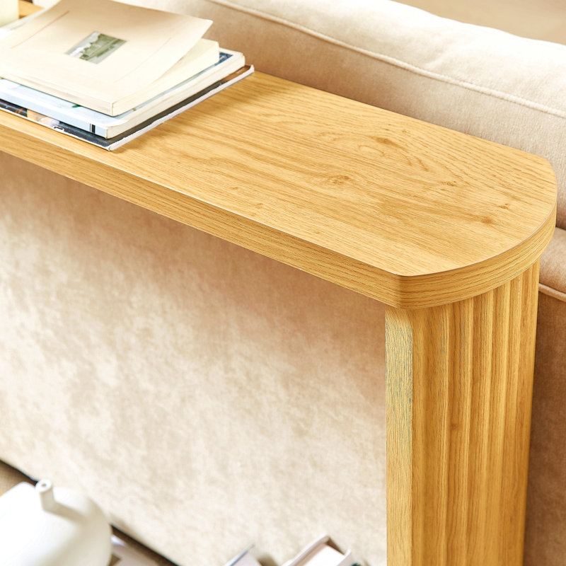 70.1" Narrow Console Table, Natural Wood