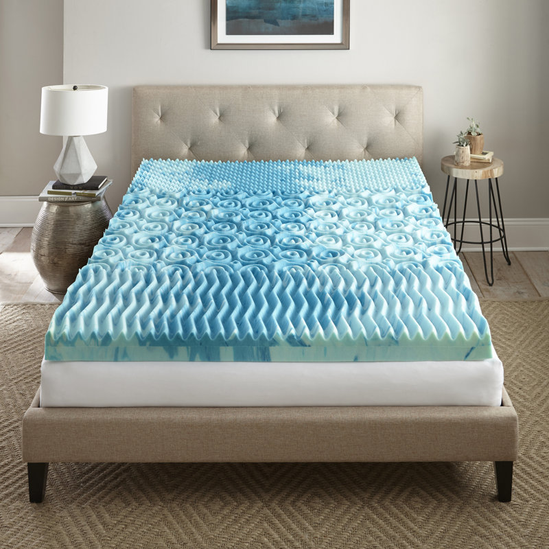 Nautica Home Gellux Gel Memory Foam Topper, Multi-Zone Cooling Support, 4", Twin XL