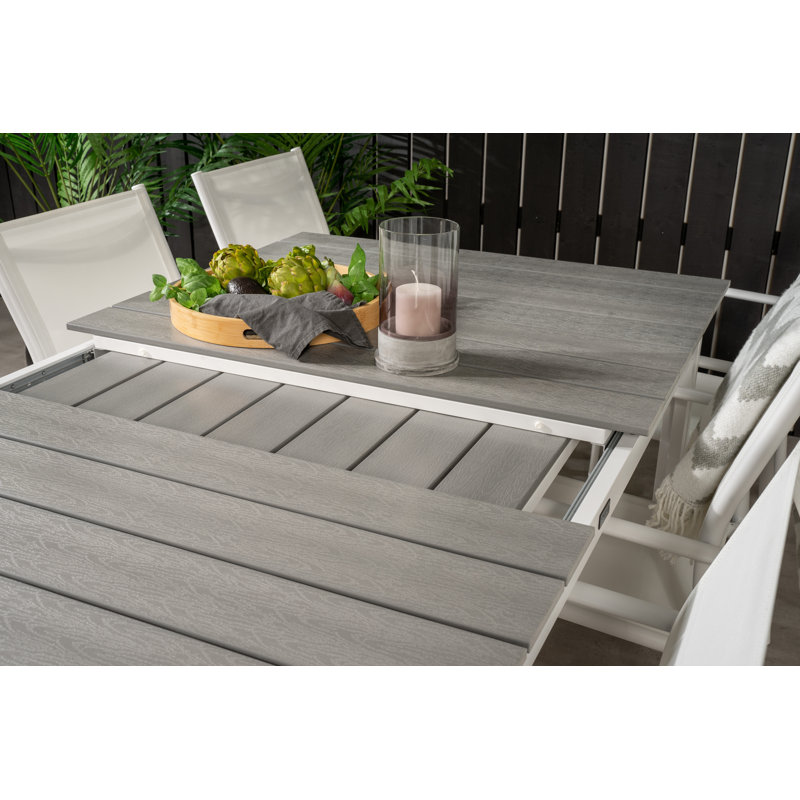 Faiyaz 6 - Person Patio Dining Set Extendable Rectangular Table