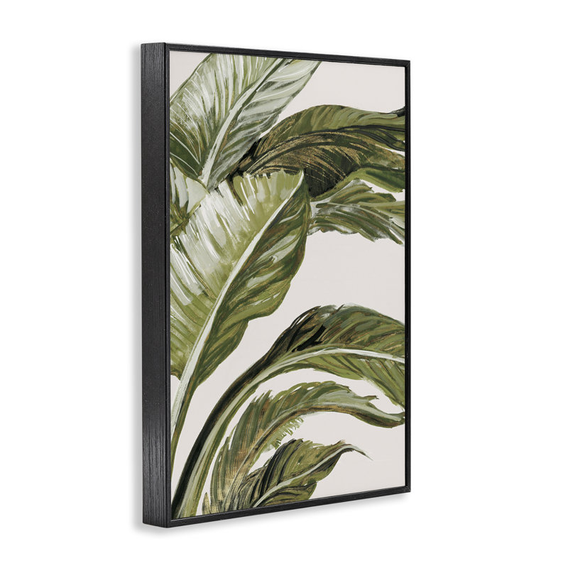 Giclée encadrée de teintes tropicales vertes, design par Jacob Q, H 18 po x l 12 po, Giclée encadrée noir minuit