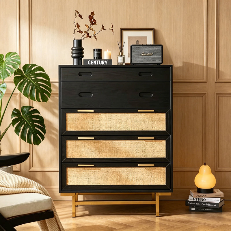 Armoire d'entrée Mid-Century, Noir