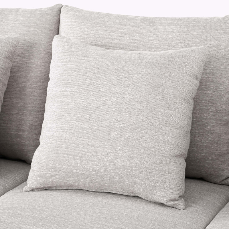 Bronte-May 80" Square Arm Sofa, Light Gray Polyester