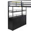 Lit mezzanine double en métal avec escalier de rangement et garde-robe-181065899