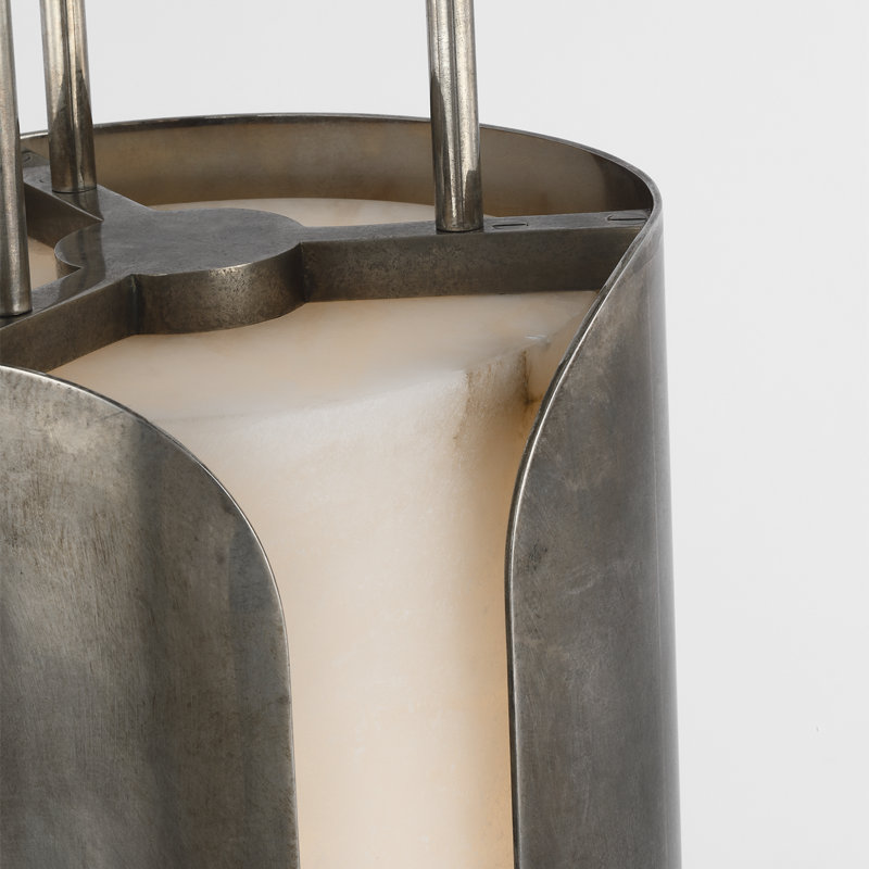 Anne-Marie Barton Armise Pendant with Nova Frost, 242" H x 7.5" W, Mottled Pewter, White