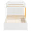 Lit superposé double avec 2 grands et 5 petits tiroirs, petite armoire, lit superposé avec rangement moderne, panneau de fibres à densité moyenne et bois massif, blanc-10477481