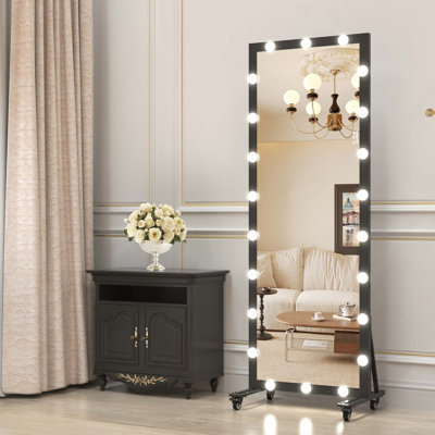 Miroir de salle de bain pleine grandeur avec lumières Miroir de salle de bain pleine grandeur avec 3 modes de couleur avec miroir pour plancher de salle de bain mural à commande tactile 63 x 24 pouces
