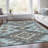 Machine Washable Indoor/Outdoor Xhevrie Teal Rug-389669852