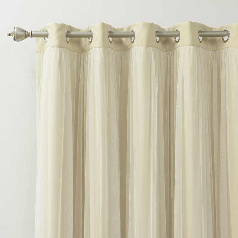 Granado Room Darkening Curtain Single Panel, Beige