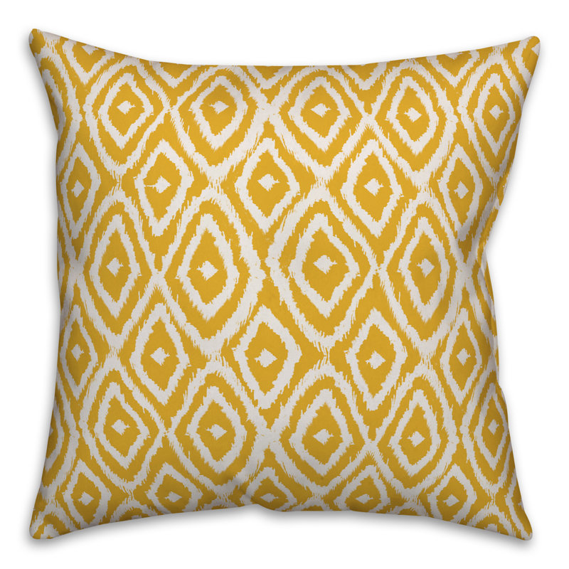 Geometric Throw Pillow, Yellow/White, 20" x 20"