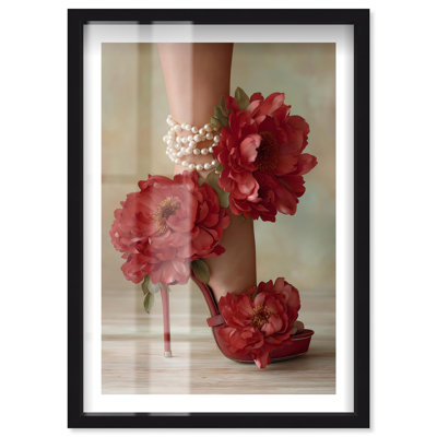 Décoration murale Blooming Step Shadowbox Print par Notoriart, cadre noir, 21 x 31