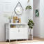 Buffet de cuisine, buffet avec 2 portes et tablettes réglables pour la salle à manger, blanc