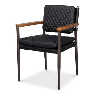 Chaise avec accoudoirs en cuir The Harley