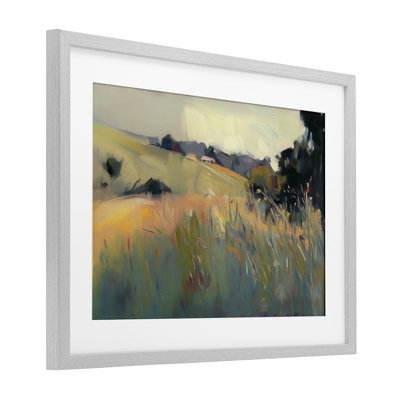 «Modern Tranquil Plains», reproduction sous verre encadrée, design par Elara Yasna