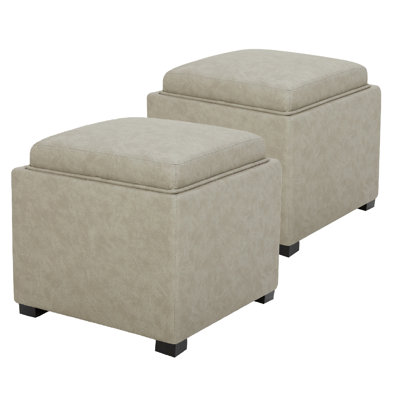 Brytnee Faux Leather Ottoman