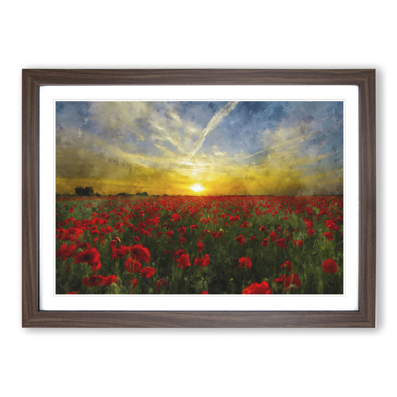 Field of Poppies Vol.3 - Framed Print, Walnut Framed, 27cm H x 36cm W x 2cm D