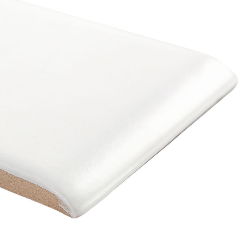 Catalina White 3x6 Polished Ceramic Bullnose Tile Trim