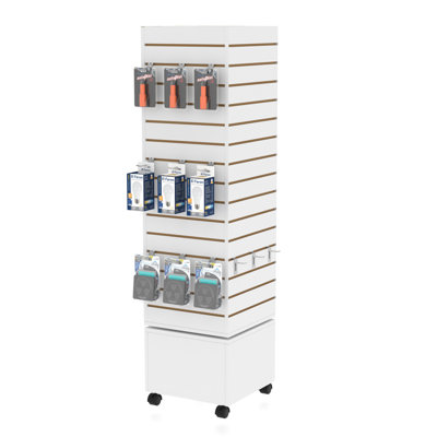 Huzjiehui l 16 po x P 16 po x H 60 po - tour à lattes en érable, tour de présentation à lattes, support rotatif à lattes pour agencements de magasin