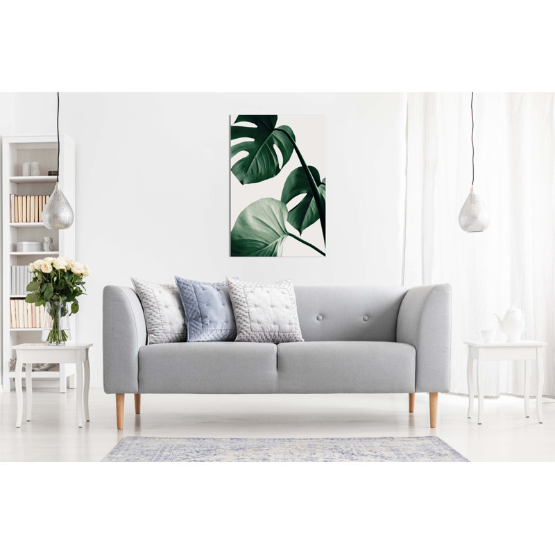 Monstera Plant Leaves - Wrapped Canvas Print, 31cm H x 20cm W x 3cm D