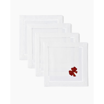 Holiday Red Bow Cocktail Napkins