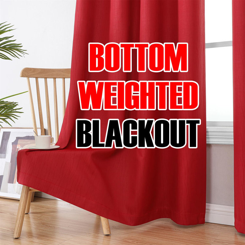 Rideau occultant embossé, Red, 50" W x 84" L
