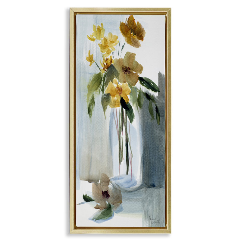 «Luminous Flower Vase», encadrée par Lanie Loreth, H 31 po x l 15 po, Cadre flottant métallique doré