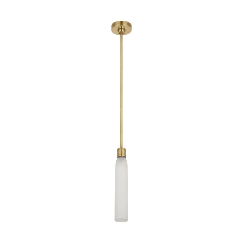 Kelly Wearstler Volver 1-light Small Pendant in Hand Rubbed Antique Brass, 22" H x 2.5" W, Antique Brass
