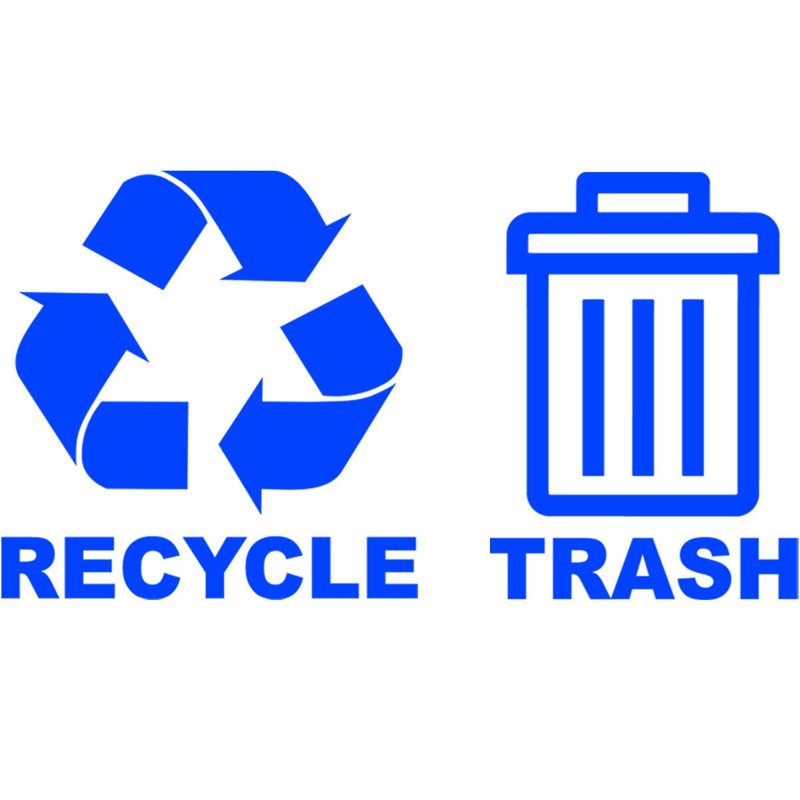 Adhésif décoratif en vinyle recyclé pour poubelle, Bleu
