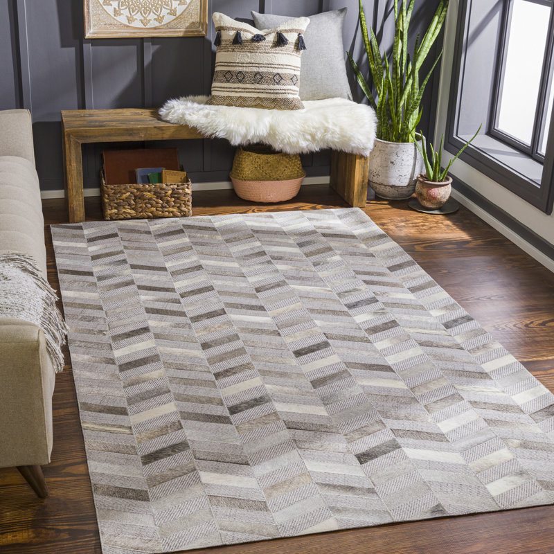 Jardin Geometric Area Rug in Beige, Rectangle 5' x 7'6"