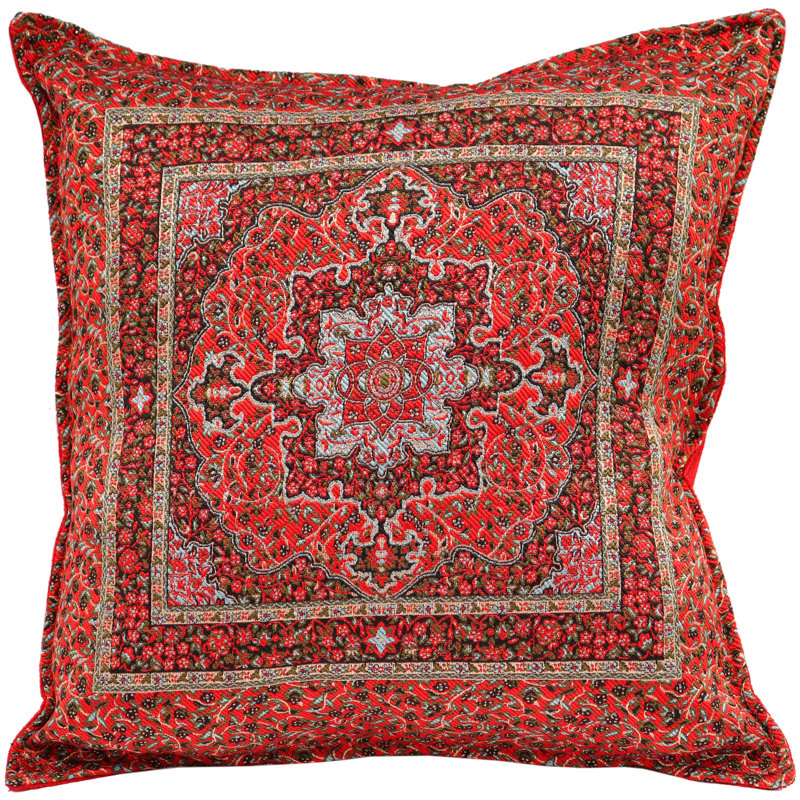 Southwestern Pillows Tassels Chenille Reversible Throw Pillow, Red