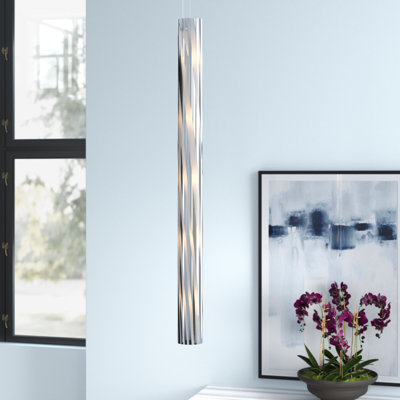 Chroman Empire 5-Light Tall Cylinder Pendant - Chrome
