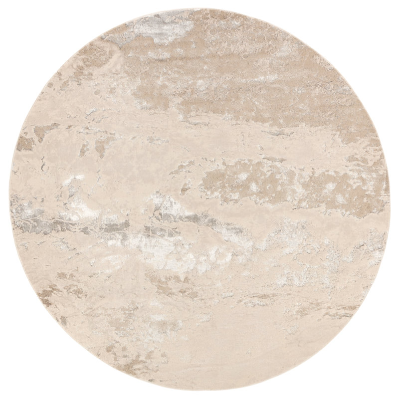 Tapis d'intérieur gris clair / argenté Lia, Rond 8 pi