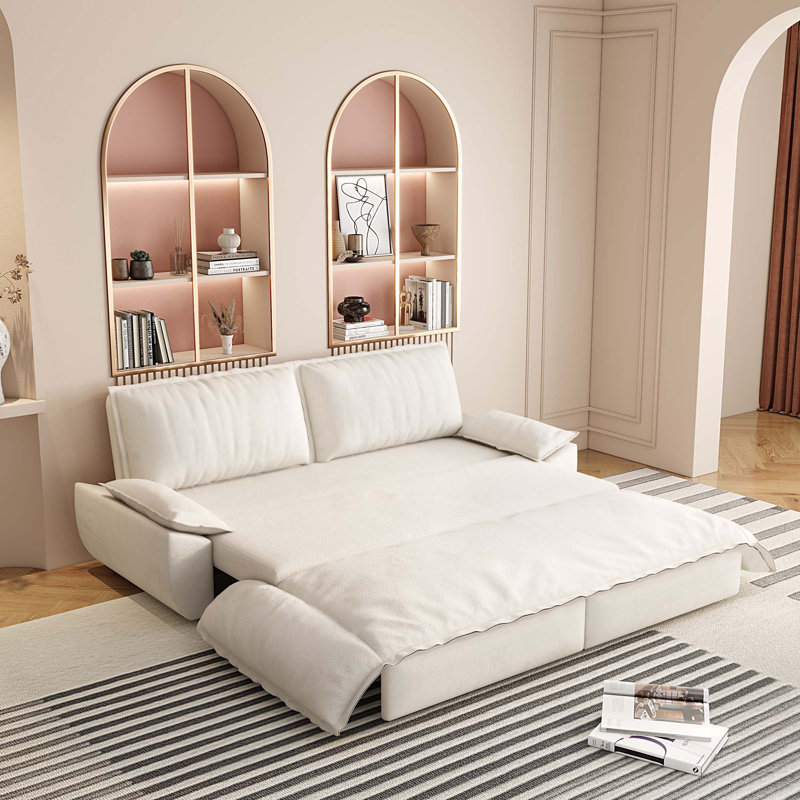 Canapé-lit convertible grand 73,2 po, canapé-lit convertible 3-en-1, Beige