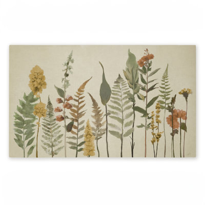 Tapis de porte simple imprimé à motif botanique simple d'automne, par Elizabeth Medley, 18 po x 30 po