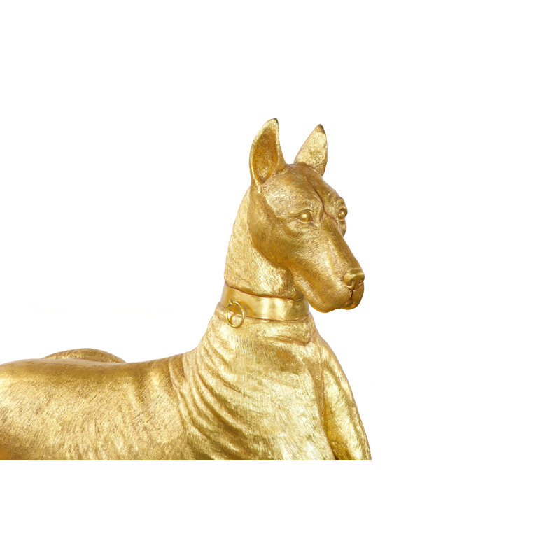 Great Dane Statue, Gold, Left