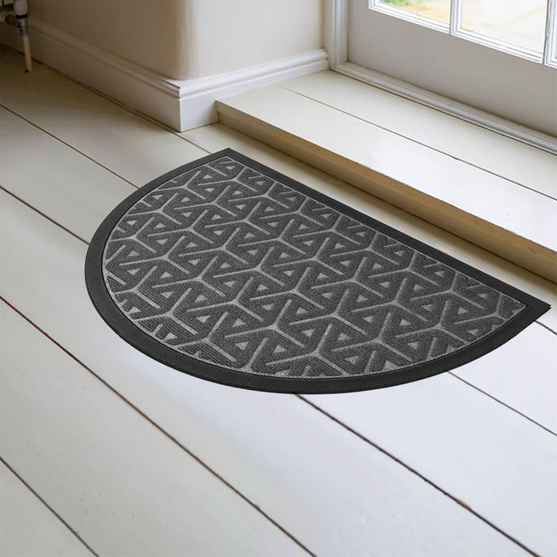 Outdoor Mat Non-Slip Geometric Indoor / Outdoor Doormat, Gray