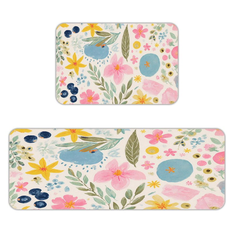 Aquarelle, tapis de cuisine antidérapants 2 pièces
