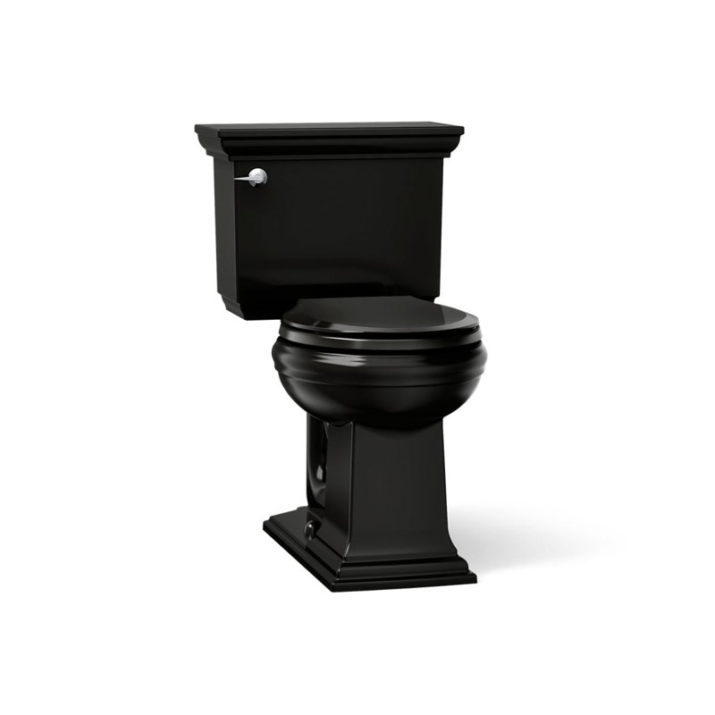 Memoirs® Stately Comfort Height 1.28 gpf Two-piece Round-front Toilet, Black, Left-Hand