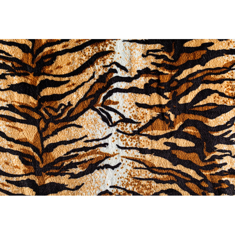 Tiger Fur Fabric by Photovideostock - Print, 30cm H x 46cm W x 3.8cm D
